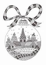 Zentangle Christmas Doodles Zentangles Coloring Doodle Boer Den Mariska Made Pages Holiday Colouring Small Cards Drawings Drawing sketch template
