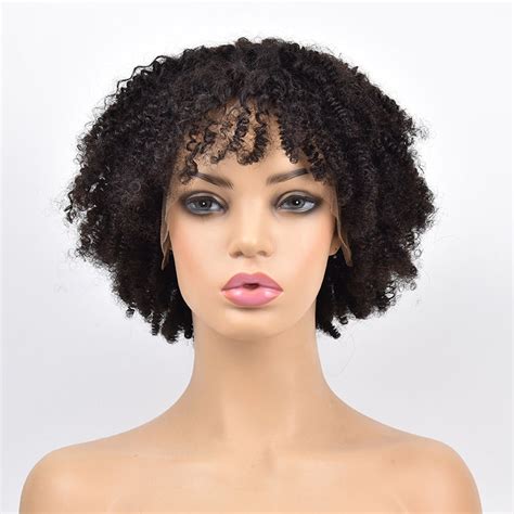 afro kinky curly wig 13x6 lace front human hair wig for women etsy