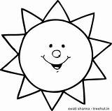 Sun Coloring Printable Pages Template Clipart Sunshine Templates Cut Year Colouring Kids Kindergarten Olds Preschool Summer Treehut Craft Clip Sheets sketch template