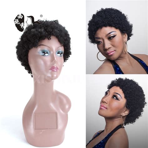 Synthetic Short Kinky Curly Wig African American Wigs Fiber Short Afro