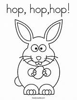 Coloring Hop Worksheet Bunny Print Easter Twistynoodle Ll Change Style sketch template