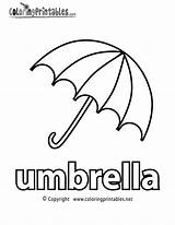 Umbrella Vocabulary Print Regenschirm Colouring Parasol Cubby Kategorien sketch template
