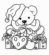 Christmas Coloring Bear Pages Teddy Navidad Dibujos Para Colorear Cute sketch template