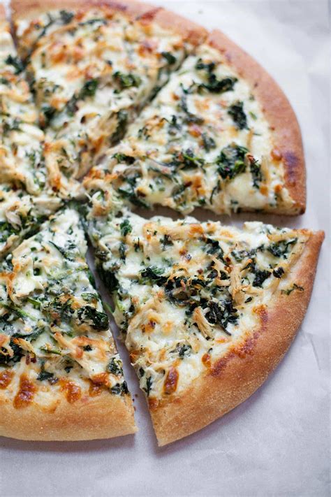 chicken spinach alfredo pizza wholefully