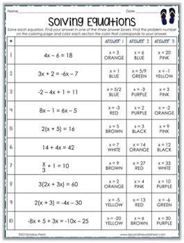 solving multi step equations worksheet answer key kidsworksheetfun