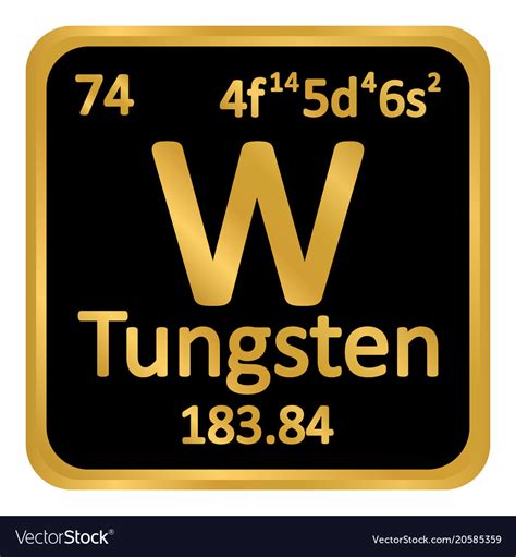 periodic table element tungsten icon royalty  vector