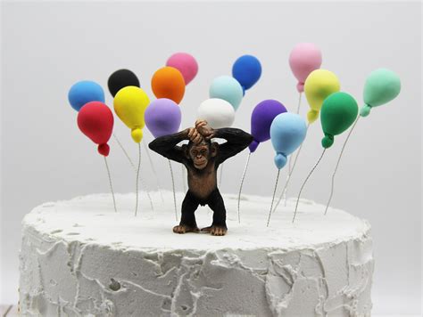 mini balloon cake topper balloons  party animal accessory etsy uk
