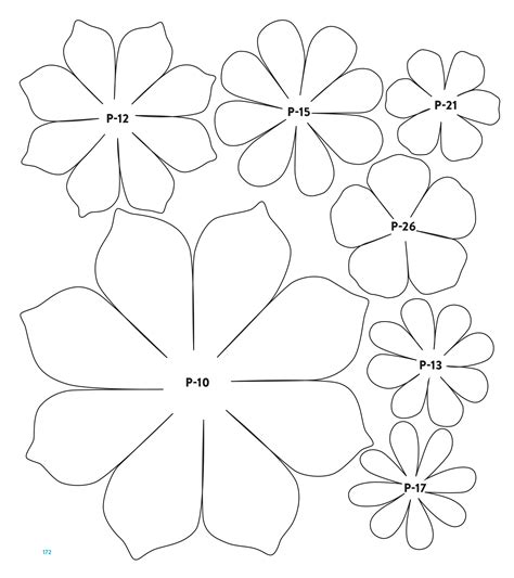 printable paper flower template customize  print