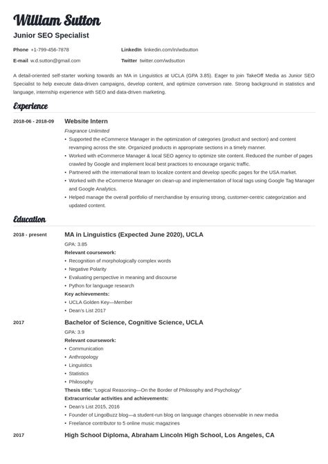 student resume examples templates