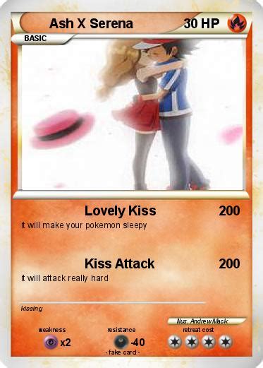 Pokémon Ash X Serena Lovely Kiss My Pokemon Card