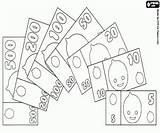 Banknotes Shaped Fan sketch template