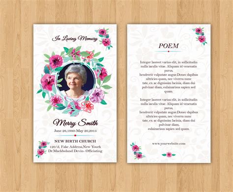 funeral prayer card template editable ms word photoshop