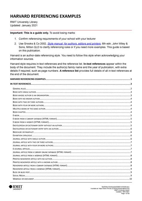 harvard referencing examples harvard referencing examples rmit