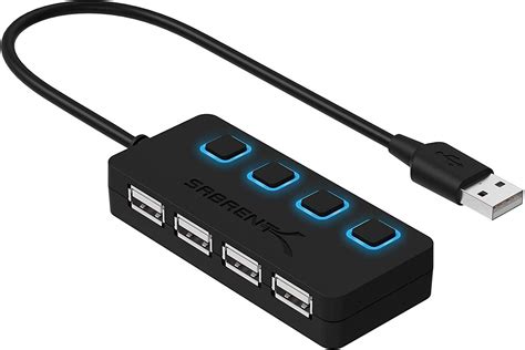 buy sabrent port usb  data hub  individual led lit power