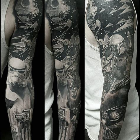 black  grey star wars tattoo  chrisadamek tattoo