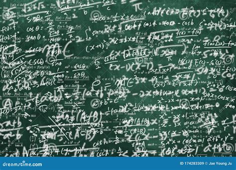 blackboard full  mathematical formulas educational concept background stock image image
