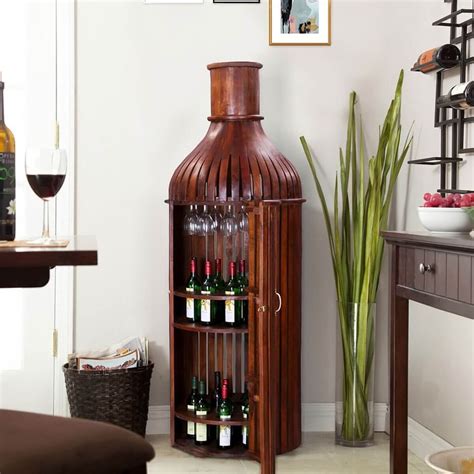 bordeaux handcrafted bottle shaped antique liquor cabinet