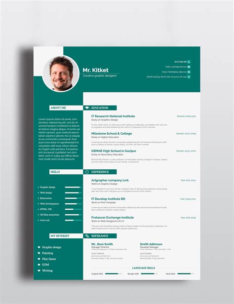 professional resume template  behance