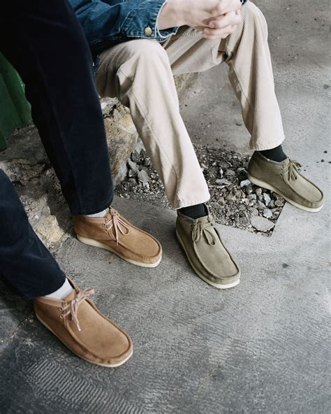 clarks carhartt wip reimagines  iconic clarks wallabee pause  mens fashion