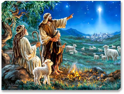shepherds afield  fully illuminated led wall art christmas