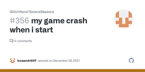 game crash   start issue  glitchfiendsereneseasons