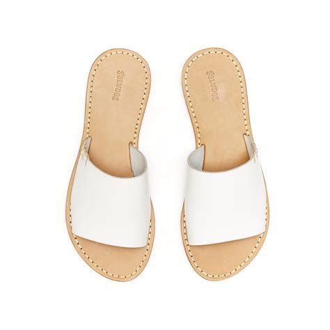 soludos leather  sandal  white lyst