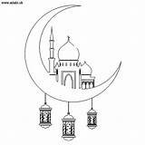 Ramadan Colouring Mosque Drawing Adabi Eid Coloriage Islamic Pages Kids Dessin Islam Templates Crafts Drawings Pour Activities Printable Un Coloring sketch template