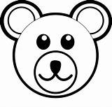 Bear Coloring Pages Clipart Teddy Library Face sketch template