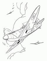 Airplanes Spitfire sketch template