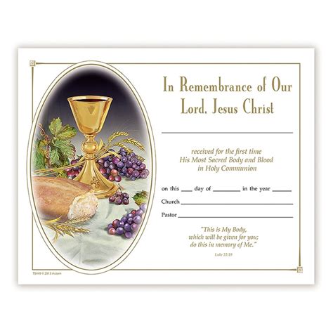 printable  holy communion certificate template printable form