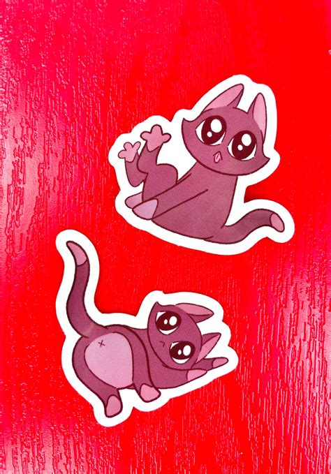 kitty stickerspaired etsy