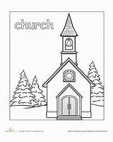 Coloring Church Places Pages Community Kids Preschool Building Drawing Christmas Education Colouring Town Adult Sheets Worksheet Crafts Paint School Color sketch template
