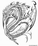 Dragon Coloring Pages Complex Printable Hard Getcolorings Difficult Adults Color Dragons sketch template