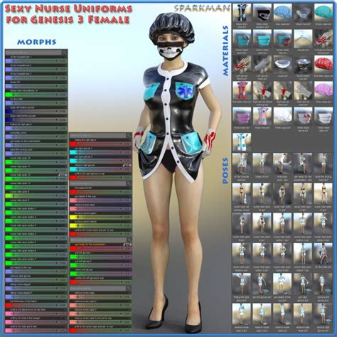 sexy nurse uniform for genesis 3 female s clothing for poser and daz