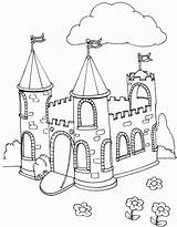 Coloring Castle Flag Pages Popular sketch template