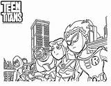 Coloring Teen Titans Pages Printable Printables Go Kids sketch template