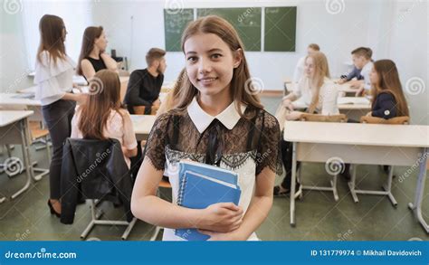 portrait   young russian high school graduate   background   class stock