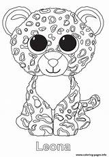 Leopard Boo Beanie Ty Leona sketch template