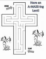 Kids Lent Easter Mazes Maze Cross Jesus Easy Children School Sunday Resurrection Catholic Printable Print Church Bible Good Sheets Crafts sketch template