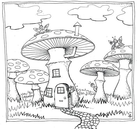 mushroom printable coloring pages