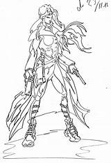 Warrior Coloring Anime Pages Female Girl Princess Template Armor Sketch Library Clipart God Western Search Popular Deviantart sketch template