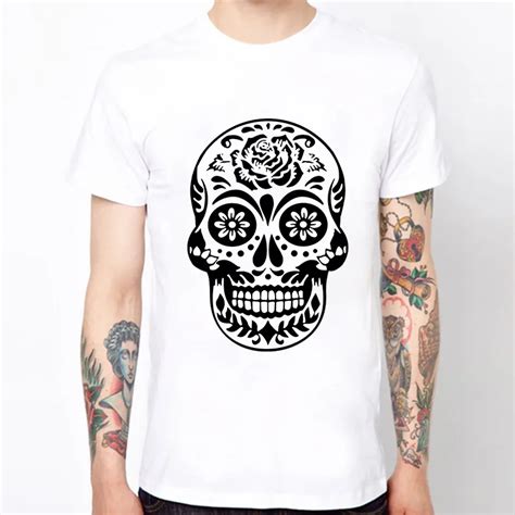 Free Shipping New Design Men T Shirts Skull Printed Cool T Shirts