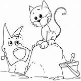 Colorare Cuccioli Cani Gatti Animali Bambini Cucciolo Piccoli sketch template