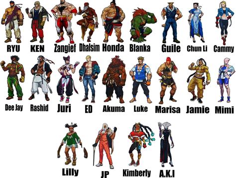 sf characters rstreetfighter