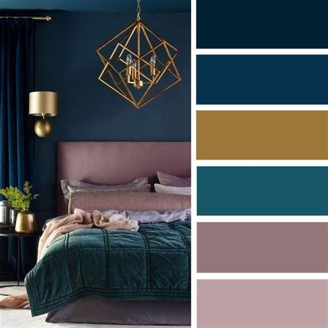15 Best Color Schemes For Your Bedroom – Gold Mauve Navy Blue And