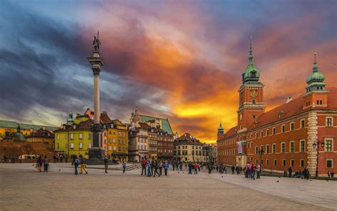 Warsaw Poland Old Town Square Of The Old Town Nearby St