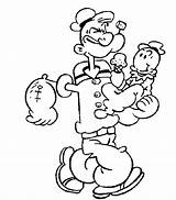 Popeye Coloring Baby Pages Printable Cartoon Drawings Characters sketch template