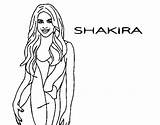 Shakira Dibujos Cantora Colorare Disegni Tudodesenhos Waka Acolore sketch template