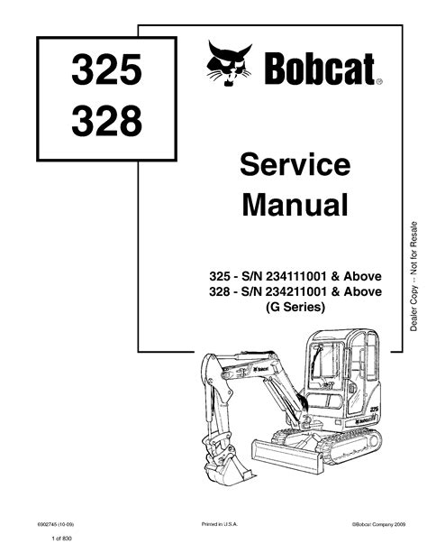 bobcat   hydraulic excavator  series service repair manual