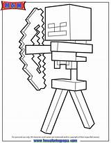 Minecraft Skeleton Coloring Pages sketch template